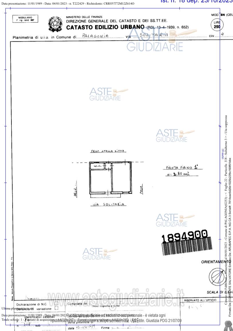Planimetria del bene