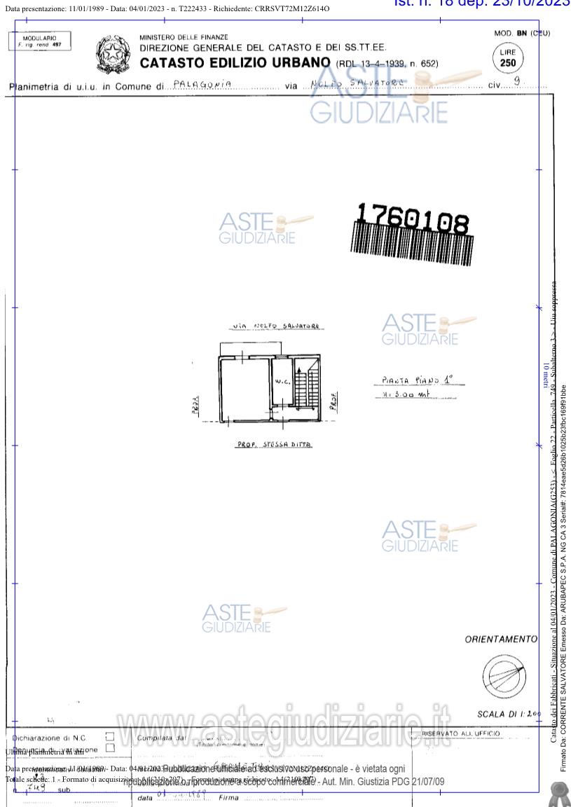 Planimetria del bene