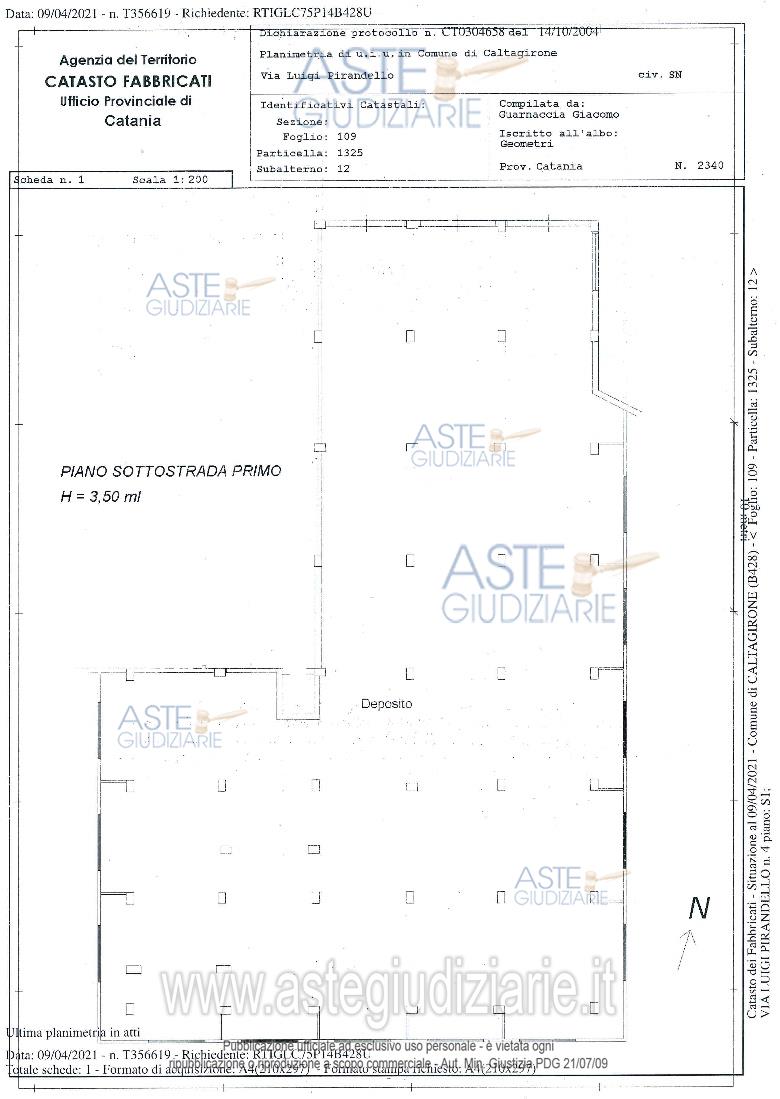 Planimetria del bene