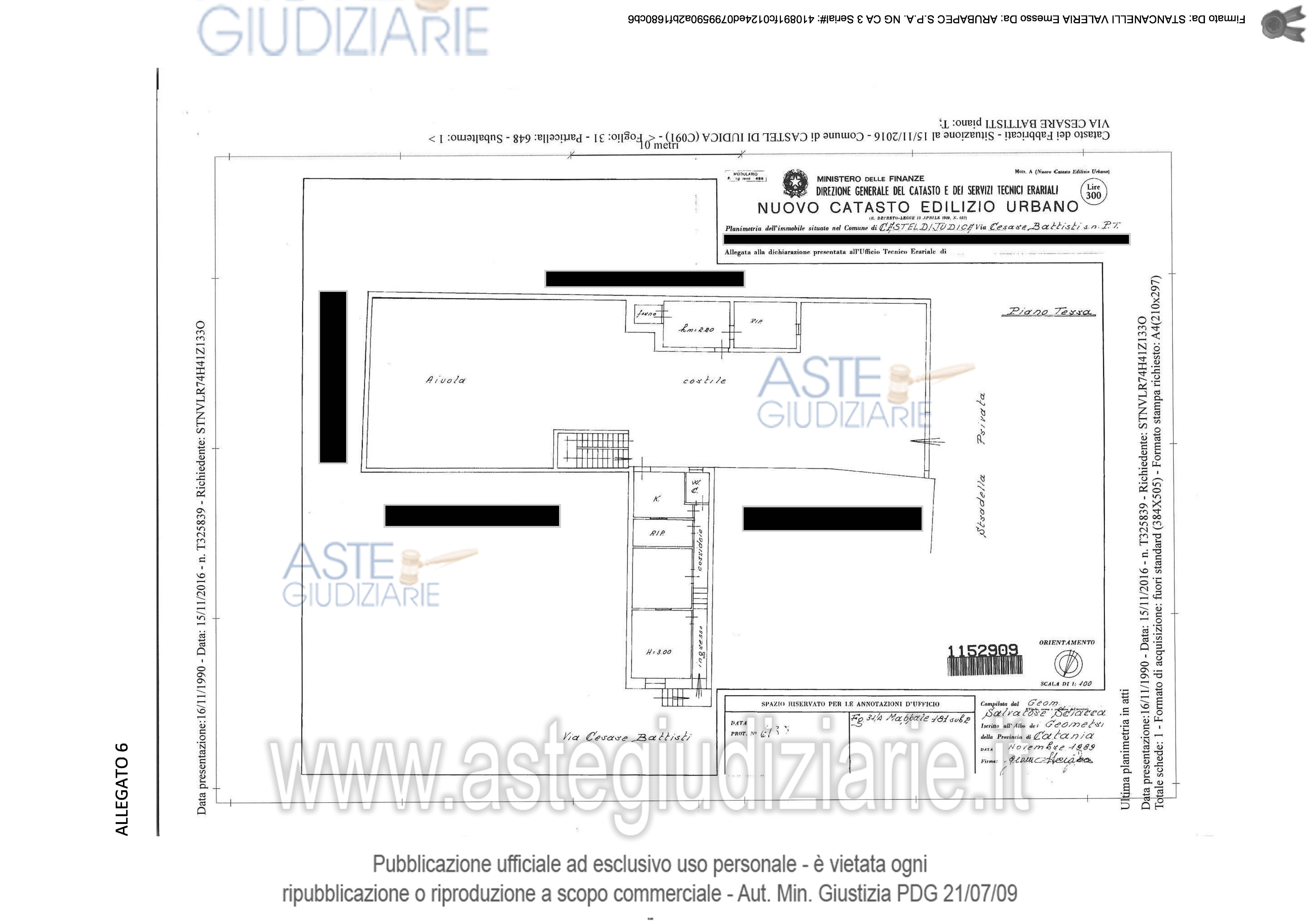 Planimetria del bene