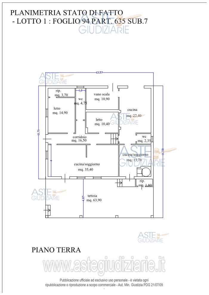 Planimetria del bene