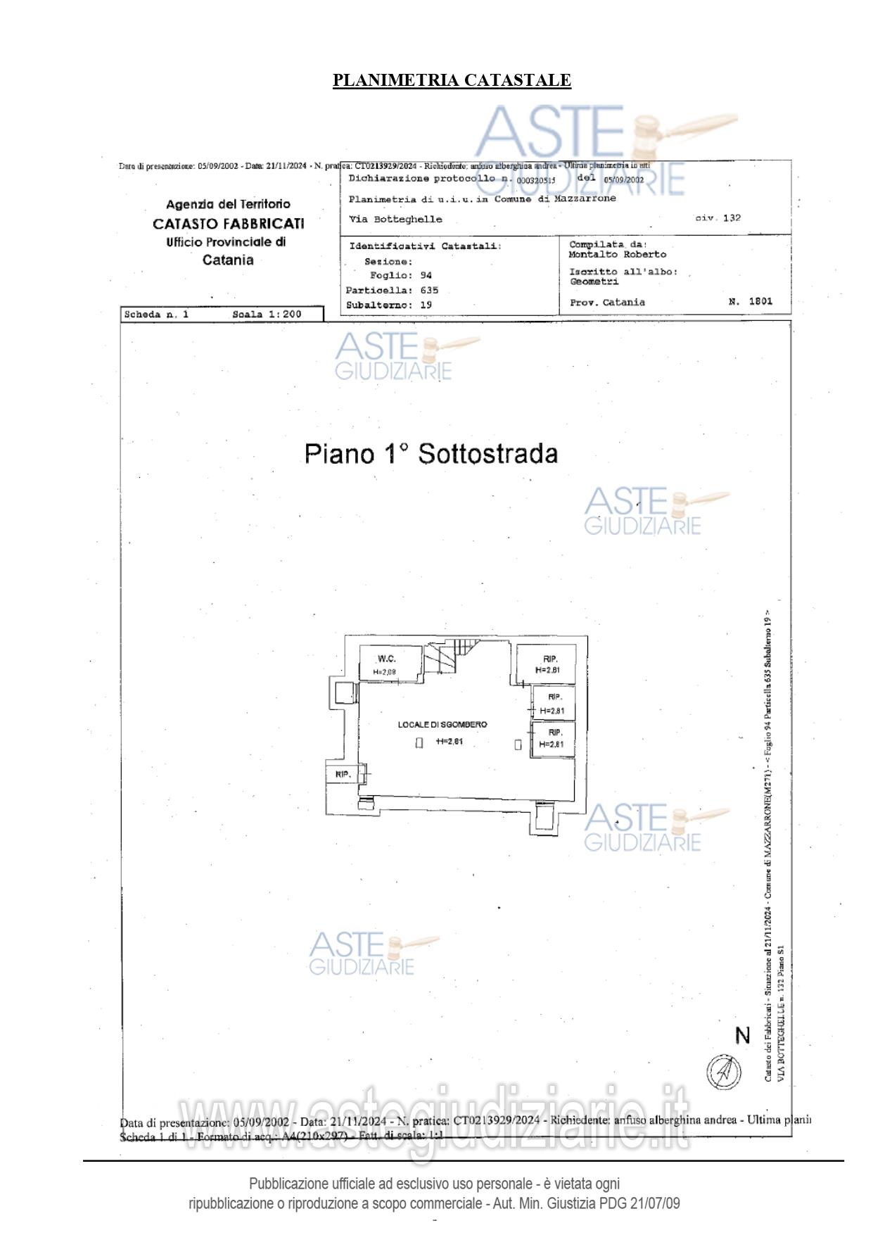 Planimetria del bene