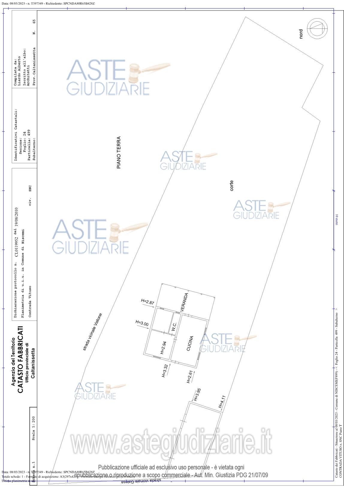 Planimetria del bene