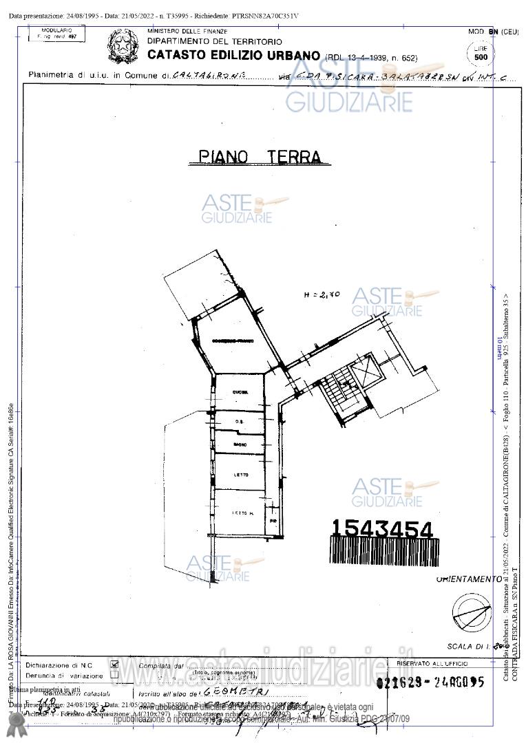 Planimetria del bene