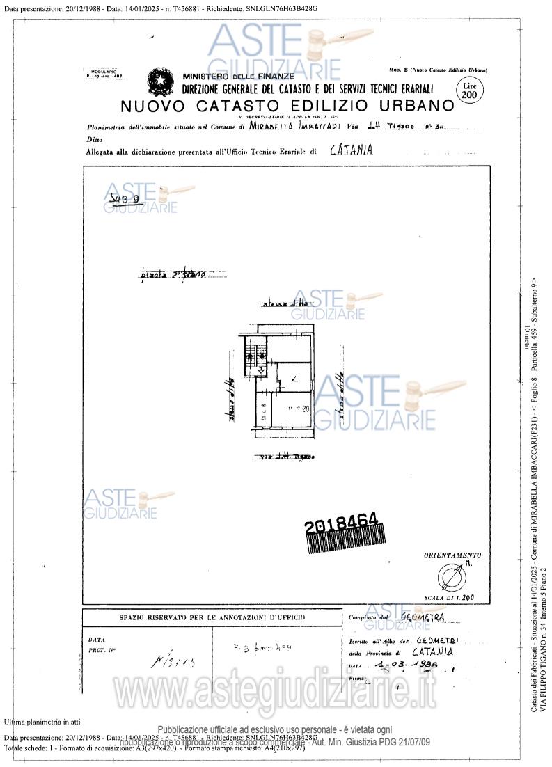 Planimetria del bene