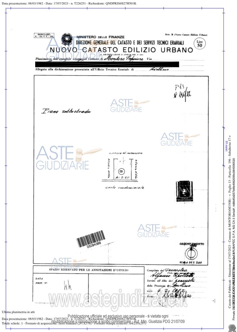 Planimetria del bene