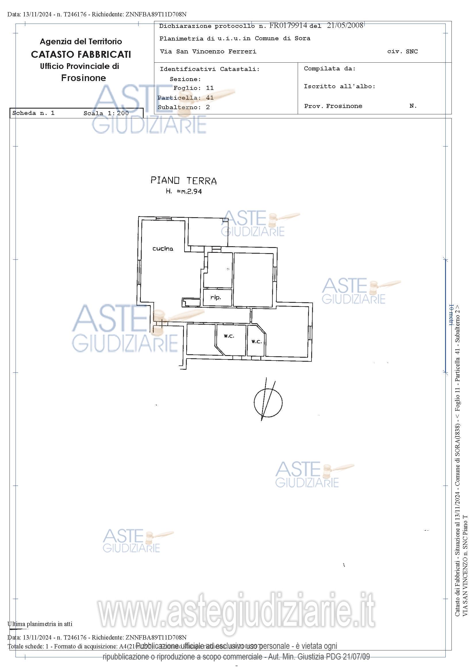 Planimetria del bene