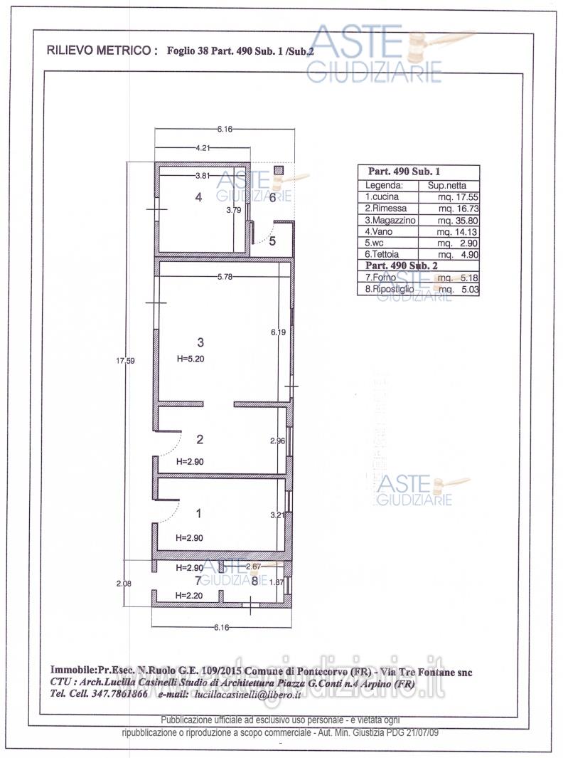 Planimetria del bene