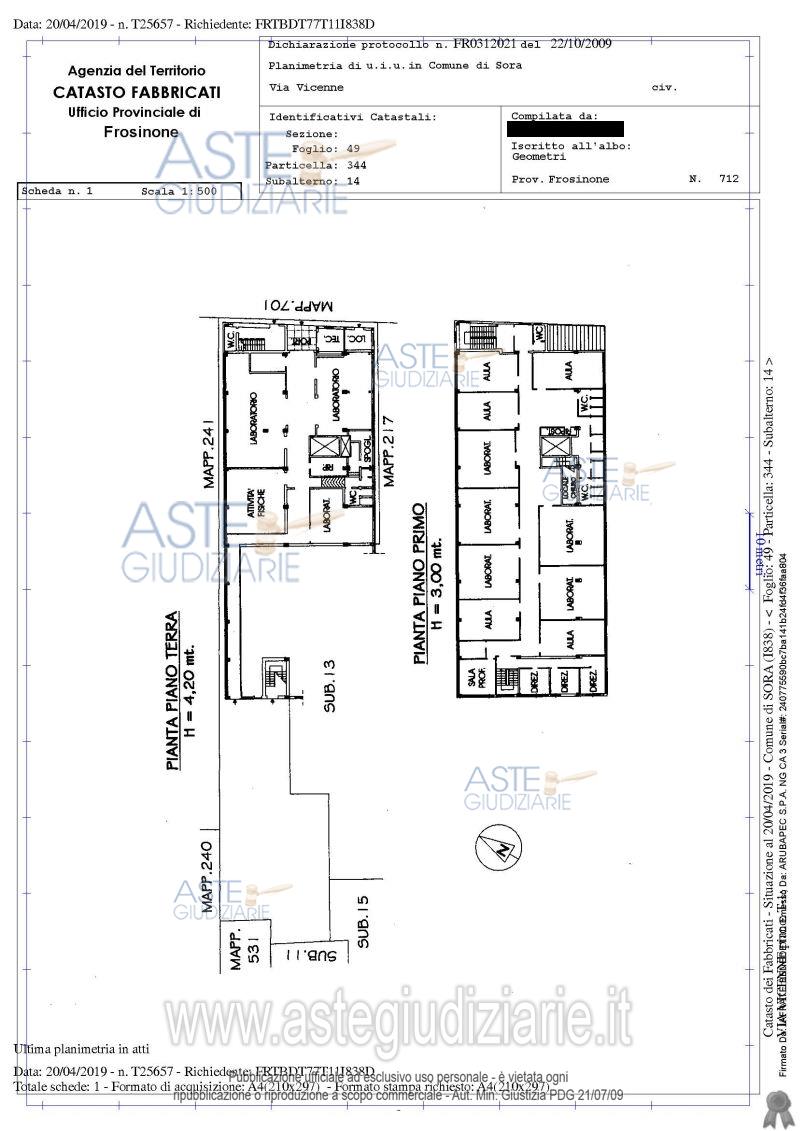 Planimetria del bene