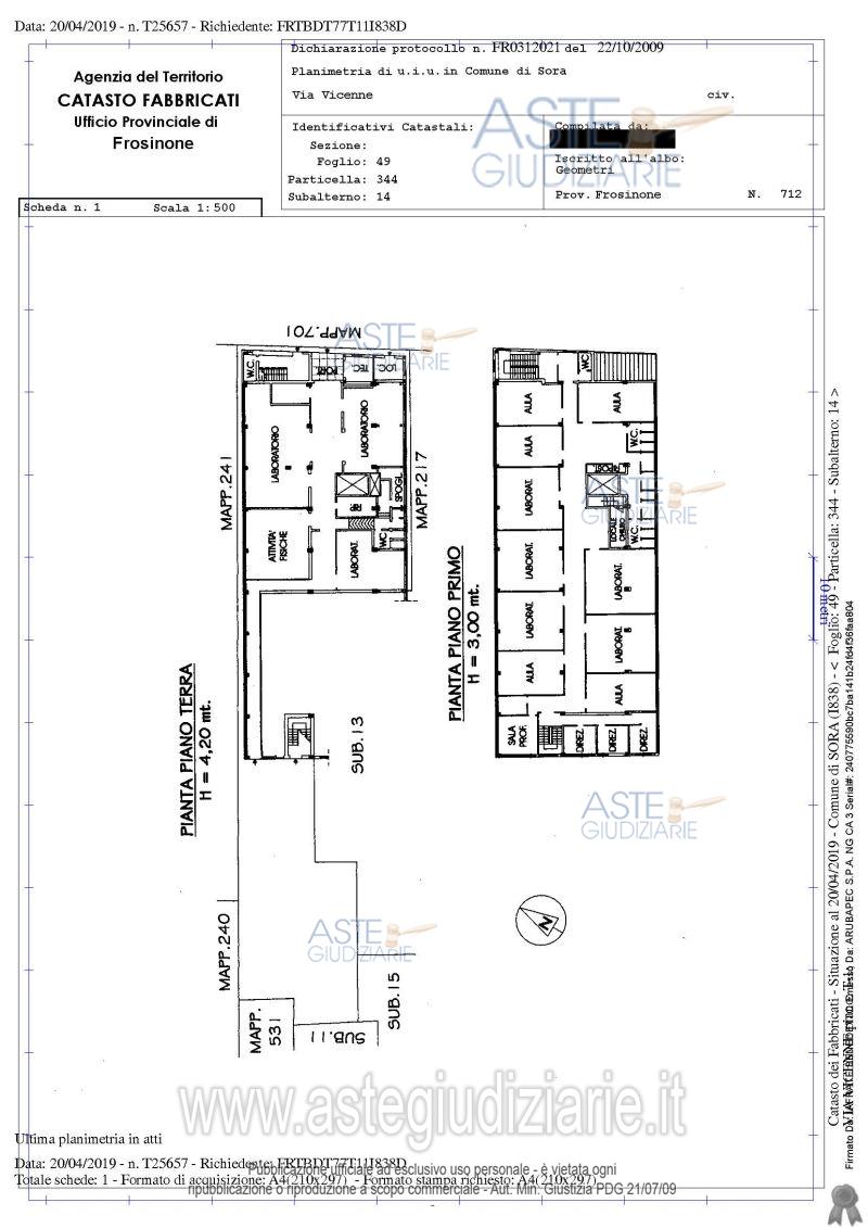 Planimetria del bene