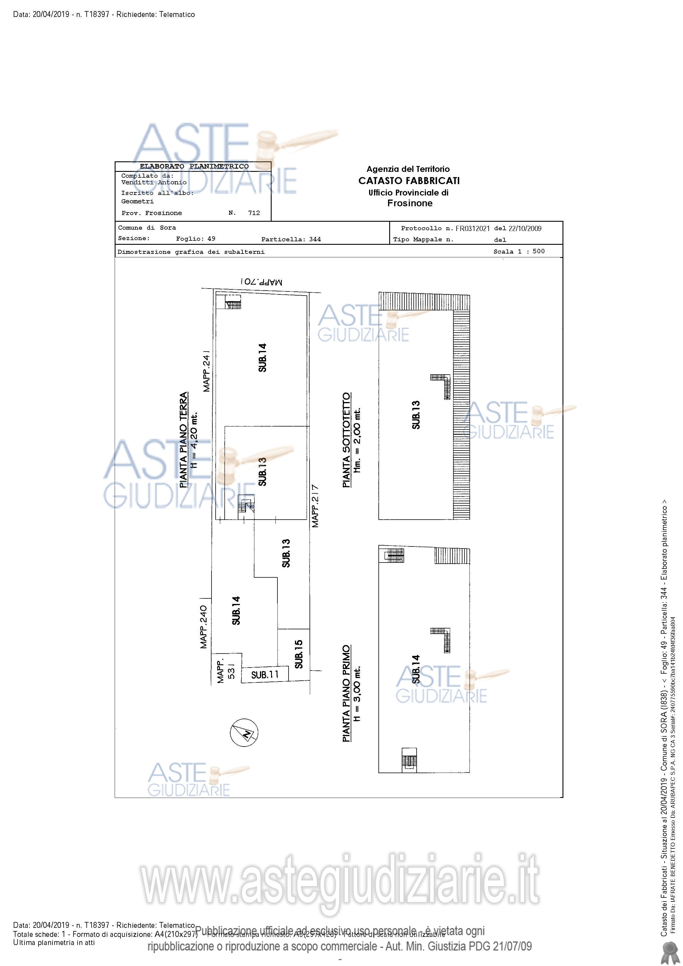 Planimetria del bene