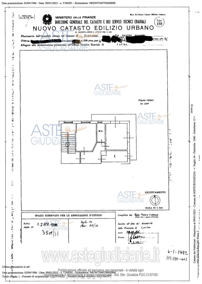 Planimetria del bene
