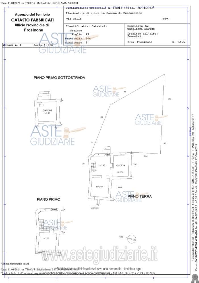 Planimetria del bene