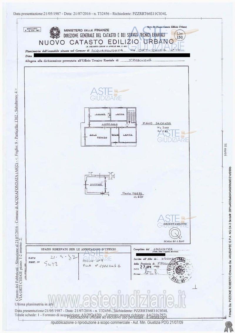 Planimetria del bene