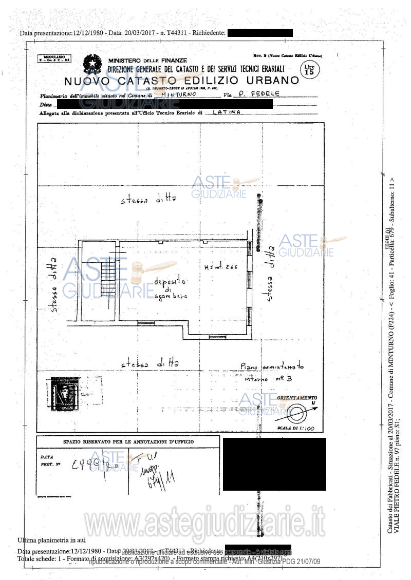 Planimetria del bene