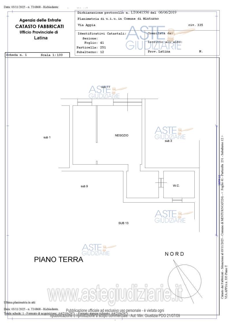 Planimetria del bene
