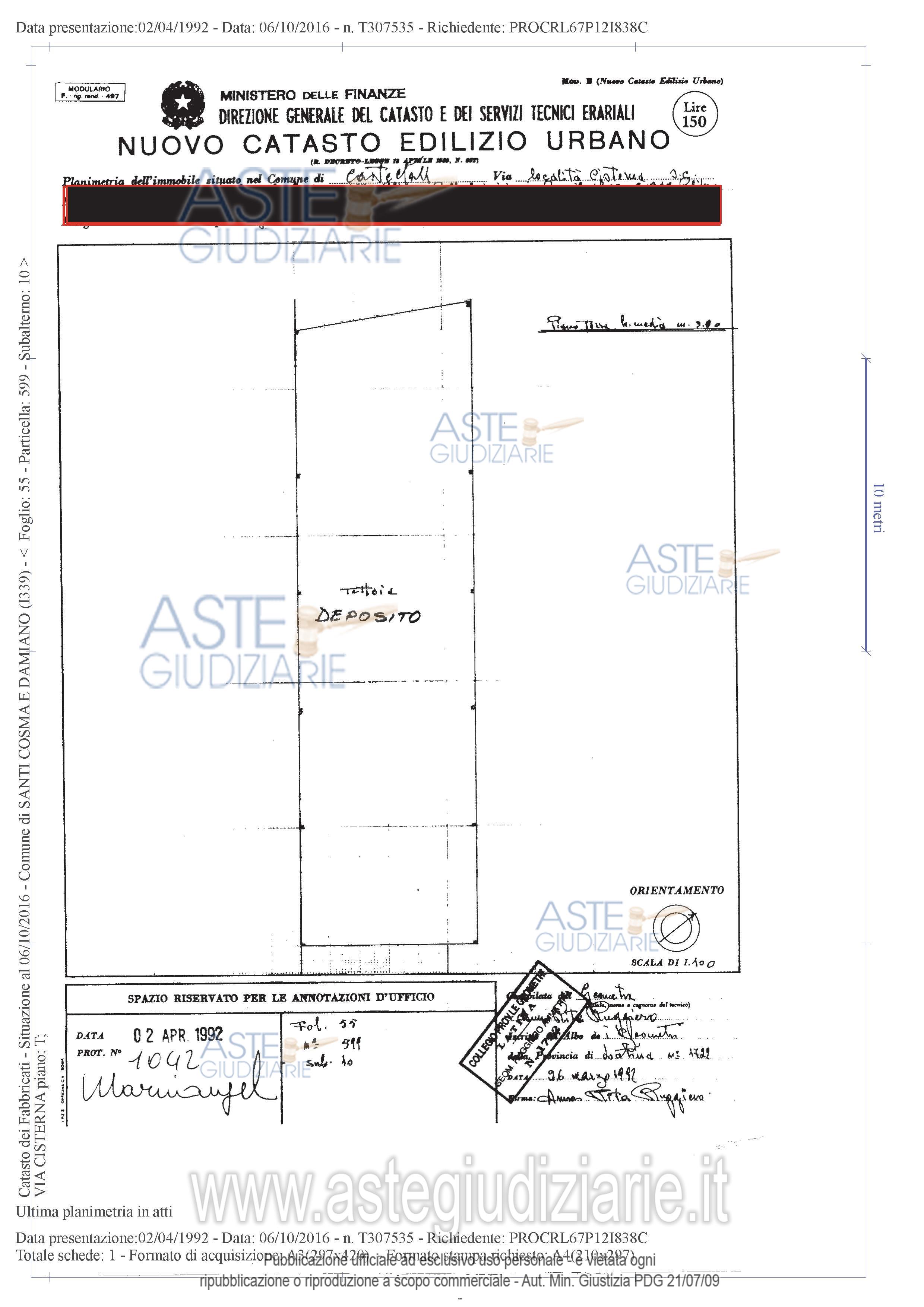 Planimetria del bene