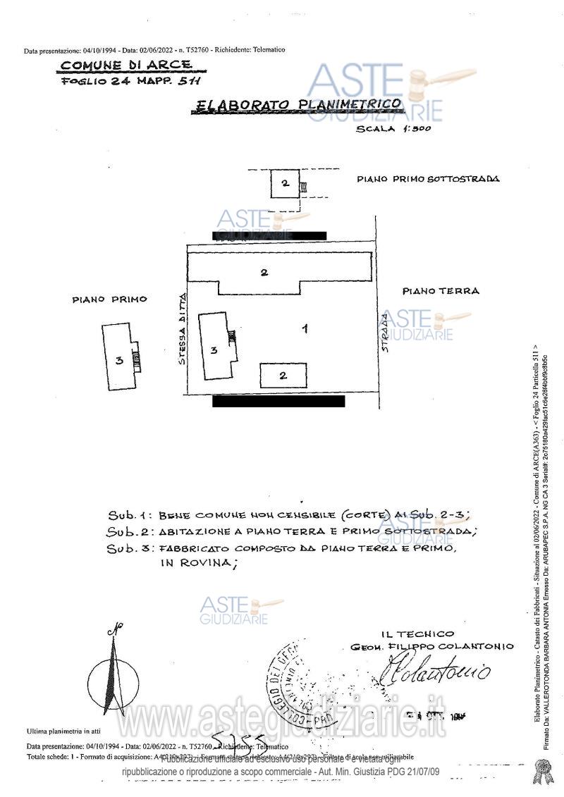 Planimetria del bene