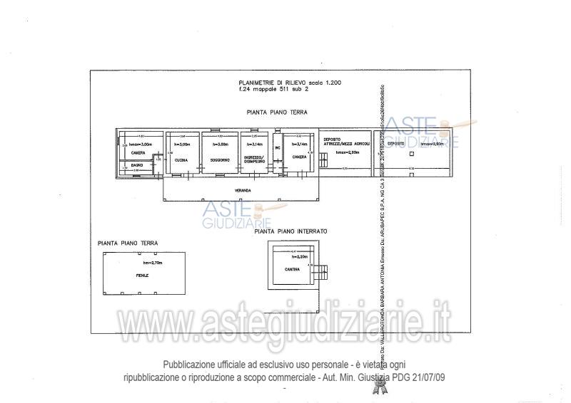 Planimetria del bene