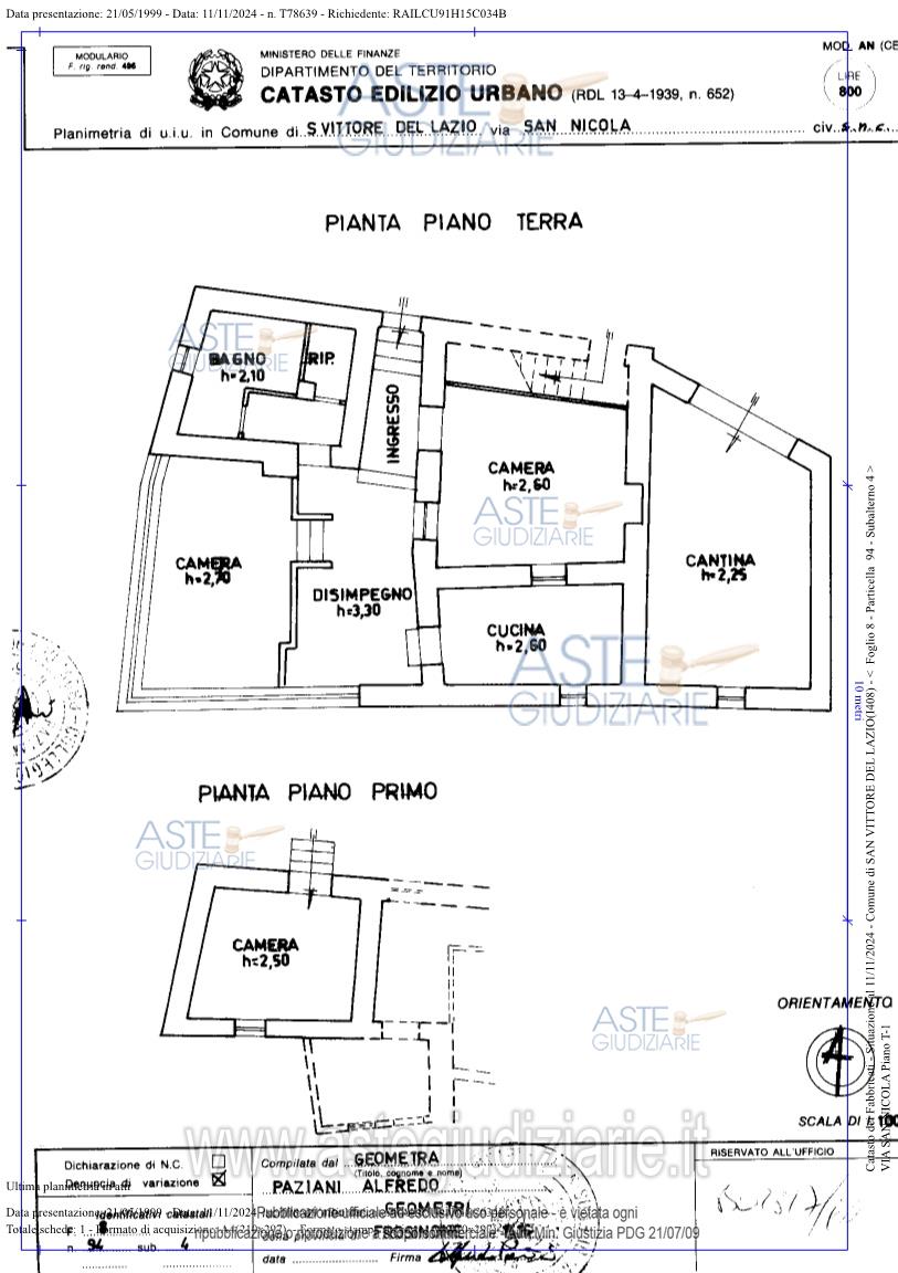 Planimetria del bene