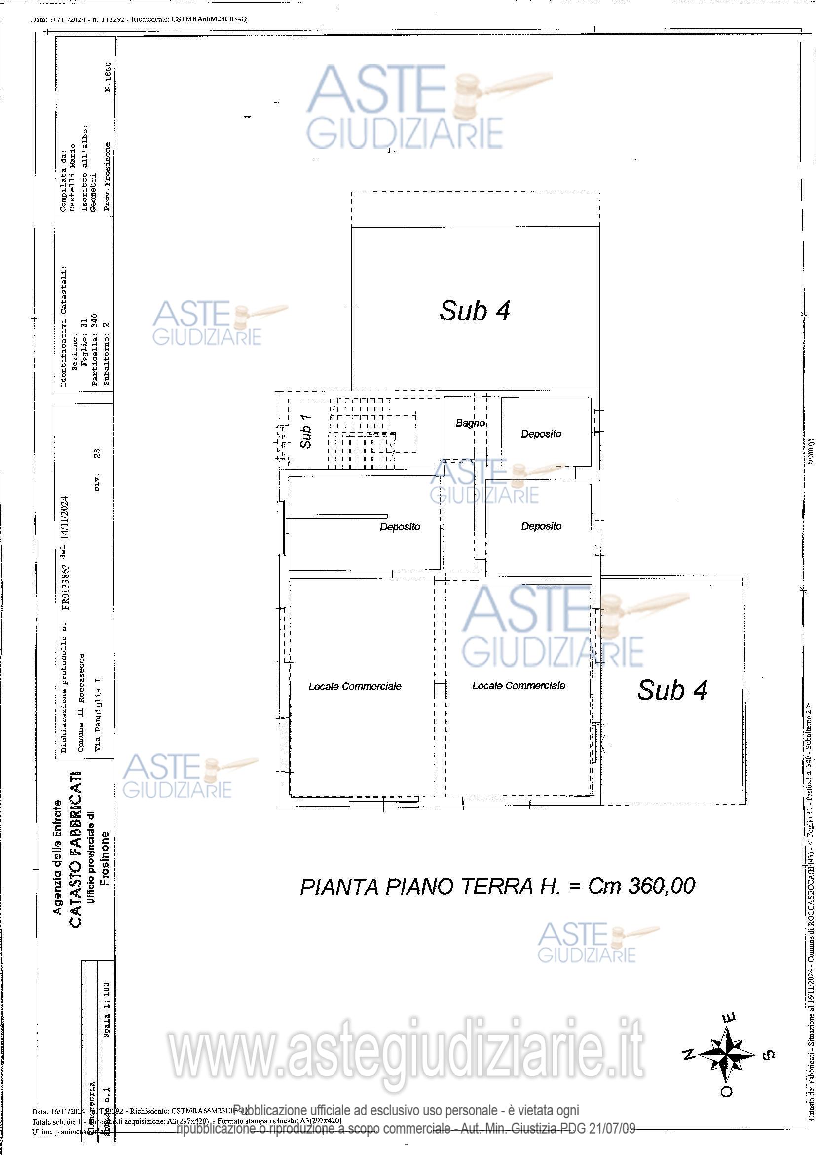 Planimetria del bene