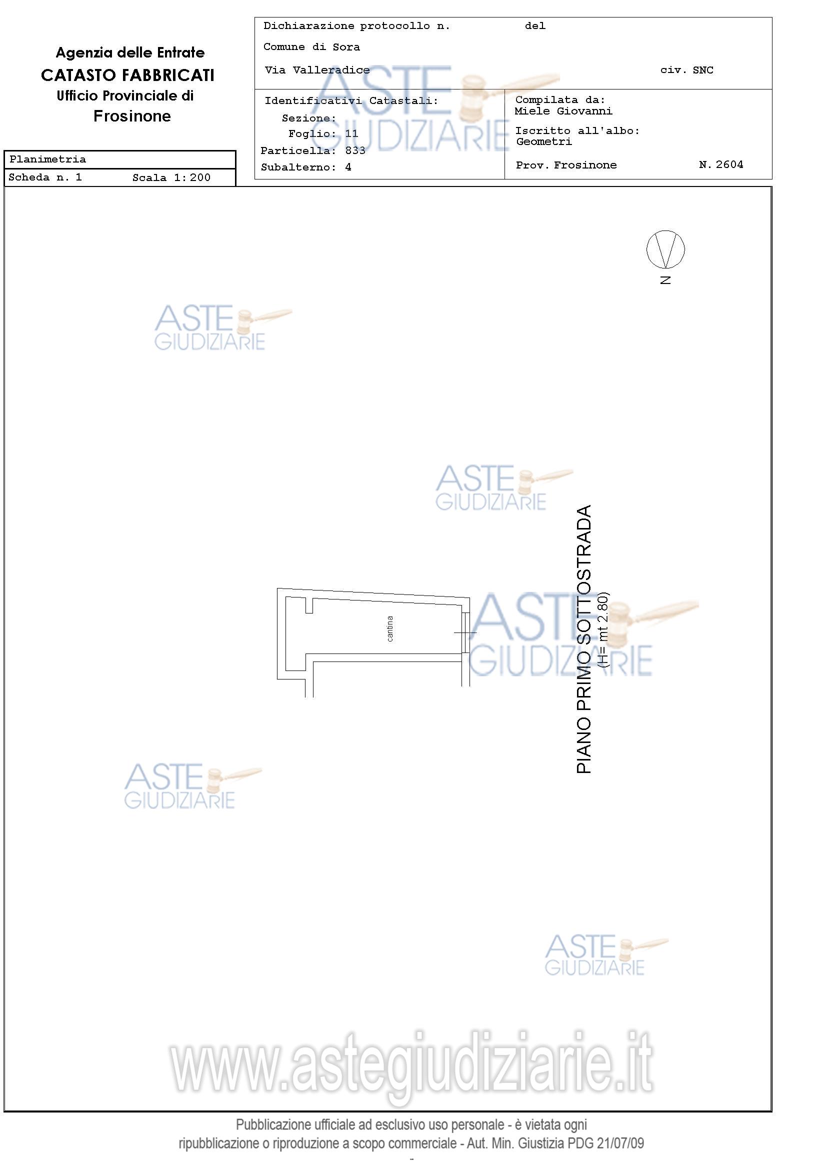 Planimetria del bene