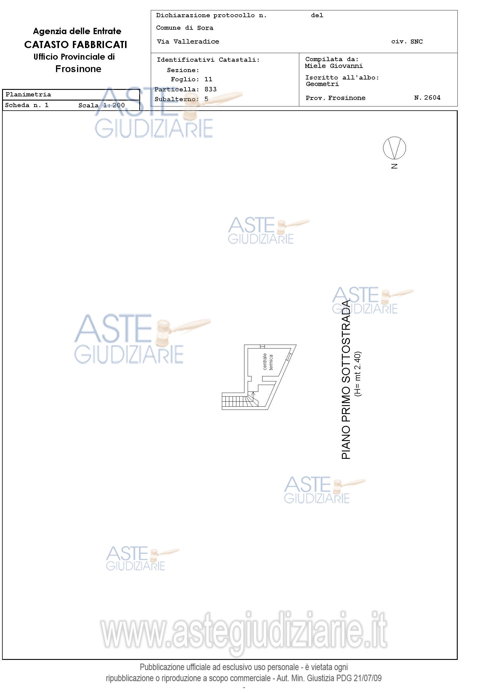 Planimetria del bene