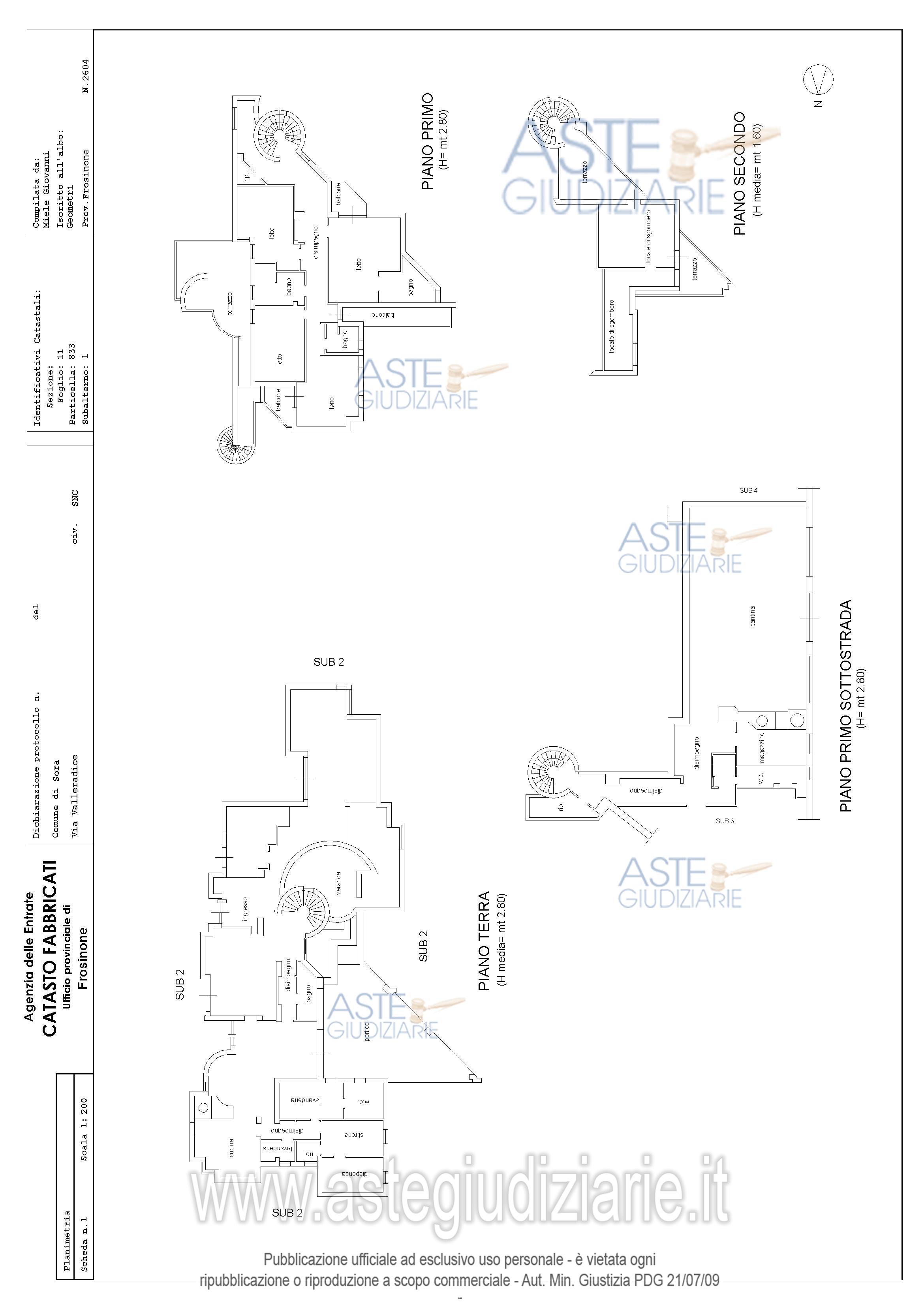 Planimetria del bene