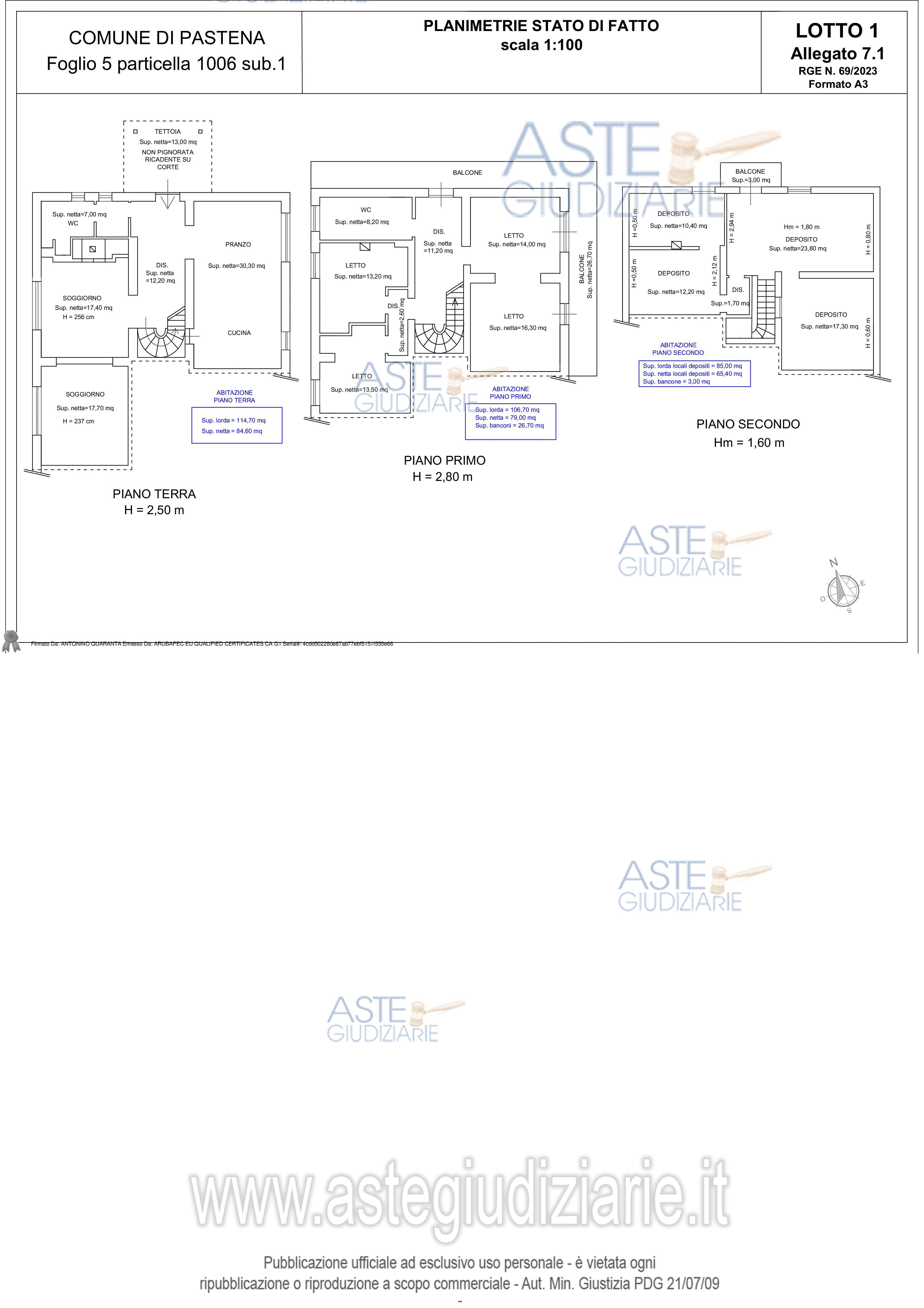 Planimetria del bene