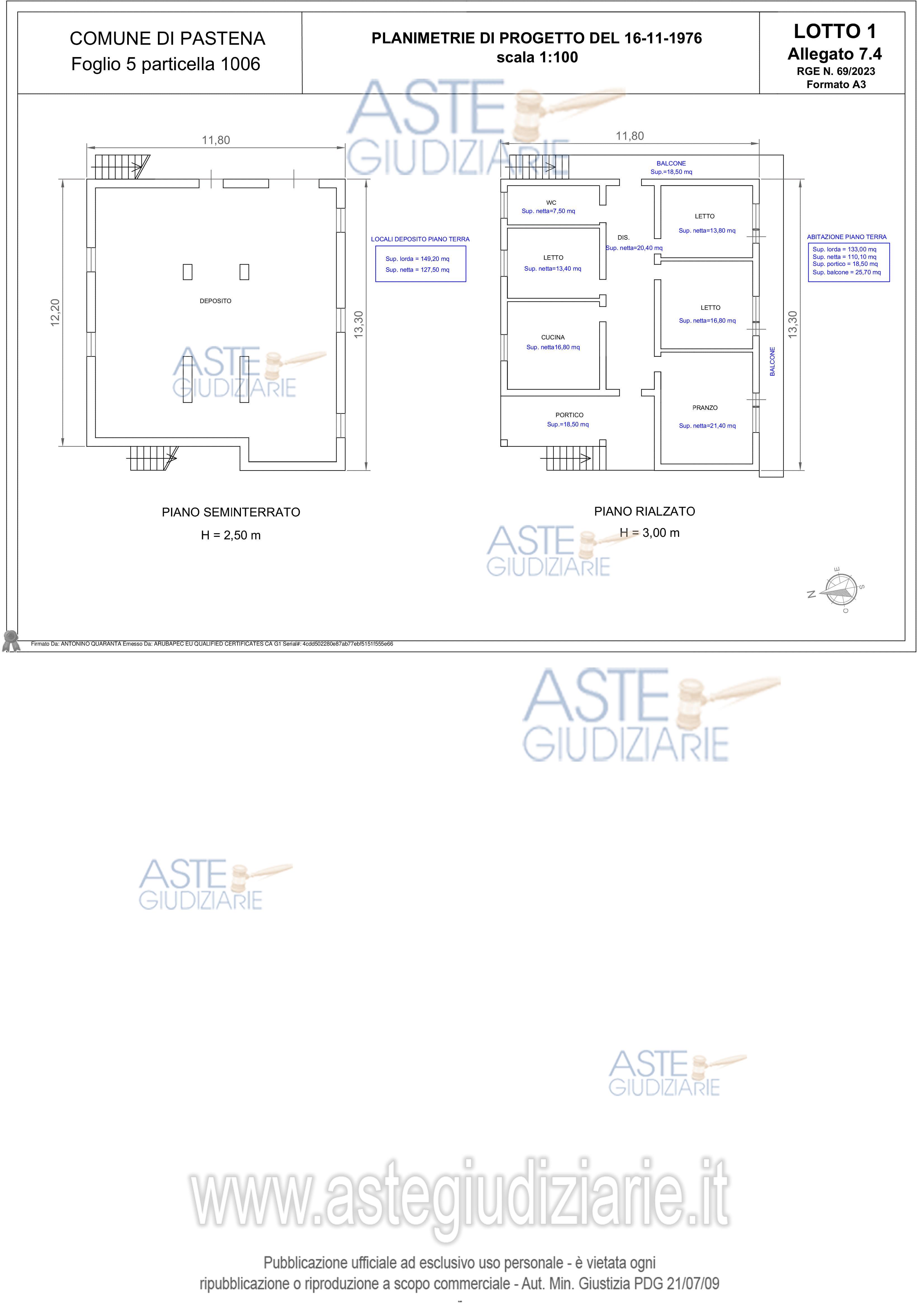 Planimetria del bene