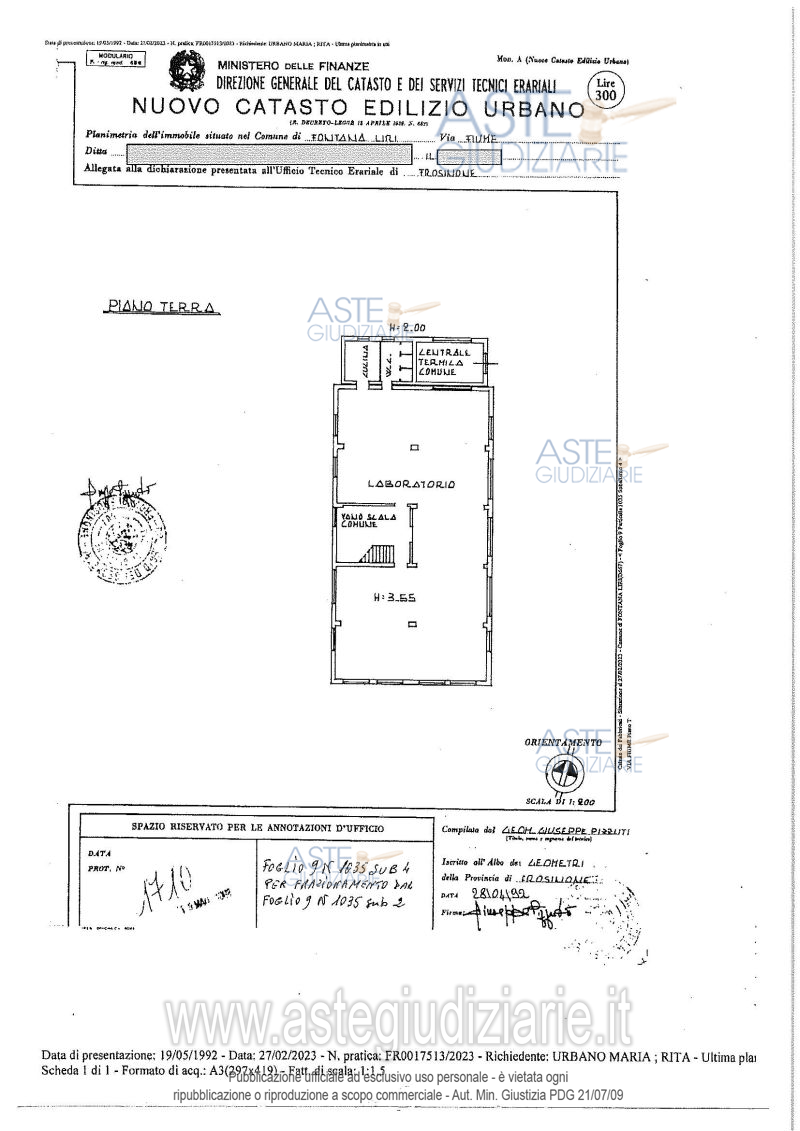 Planimetria del bene