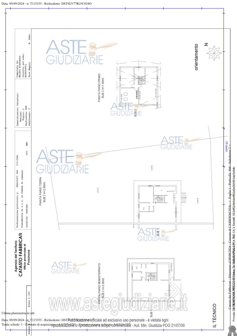 Planimetria del bene