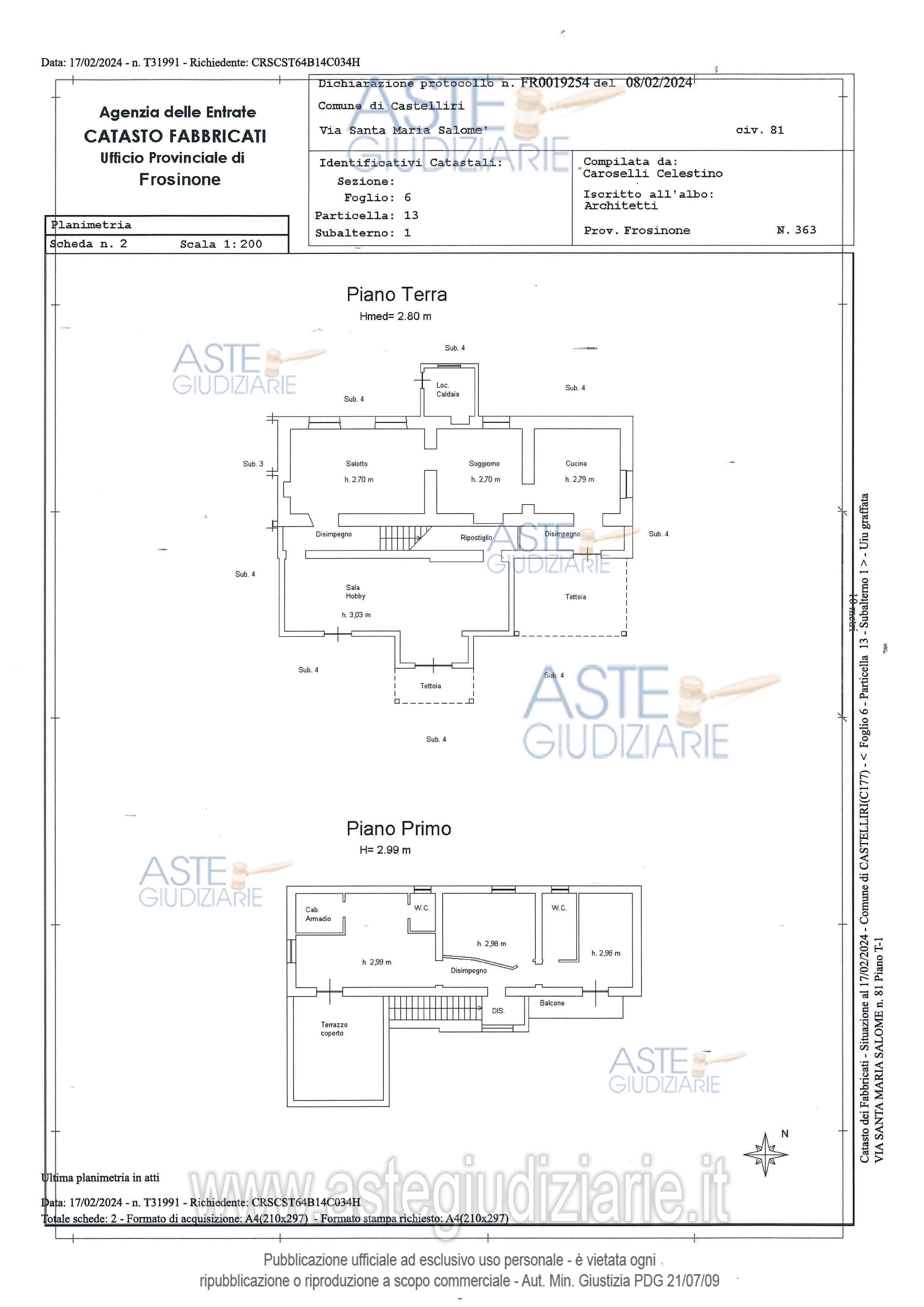 Planimetria del bene