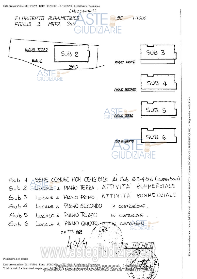 Planimetria del bene