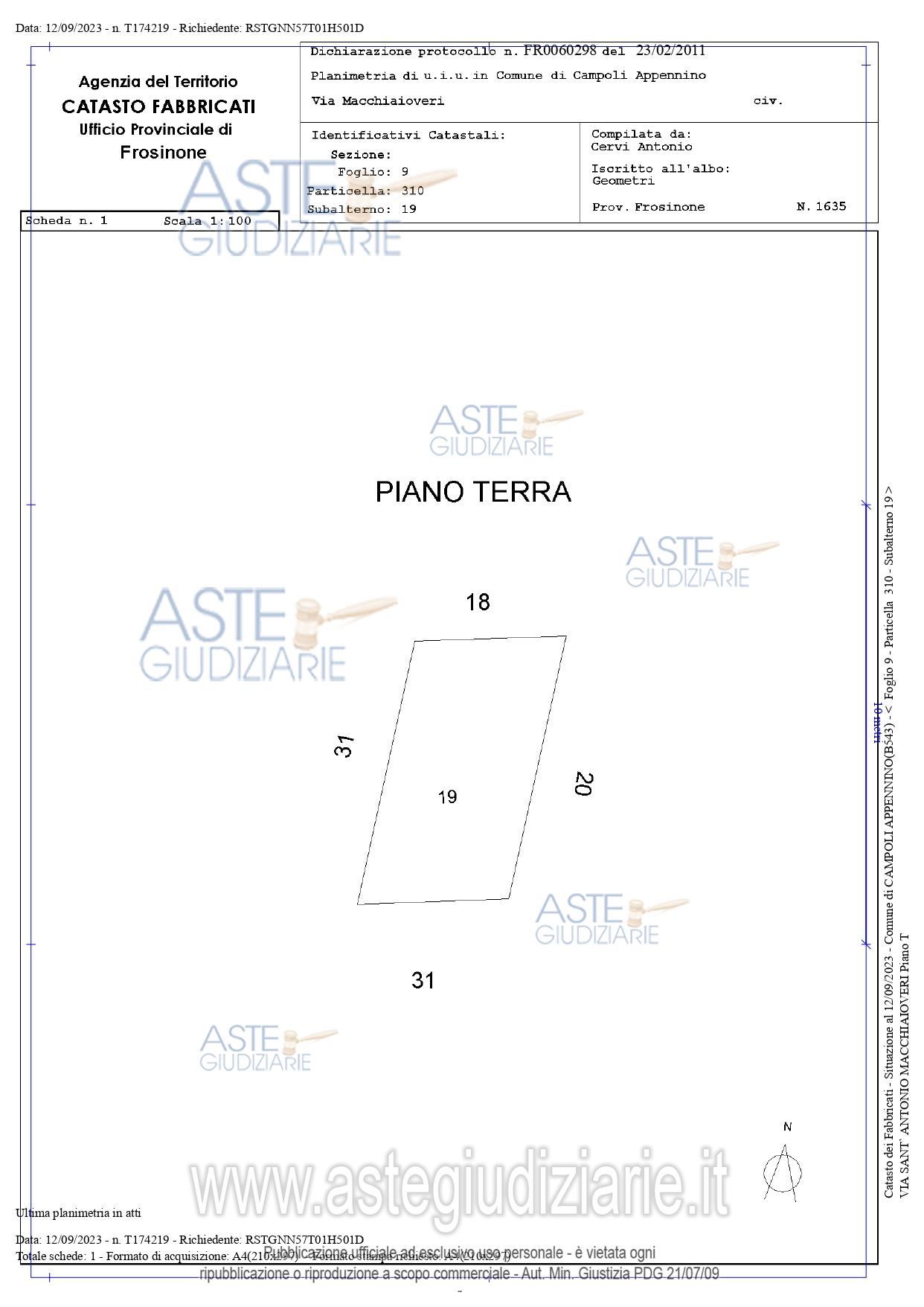 Planimetria del bene