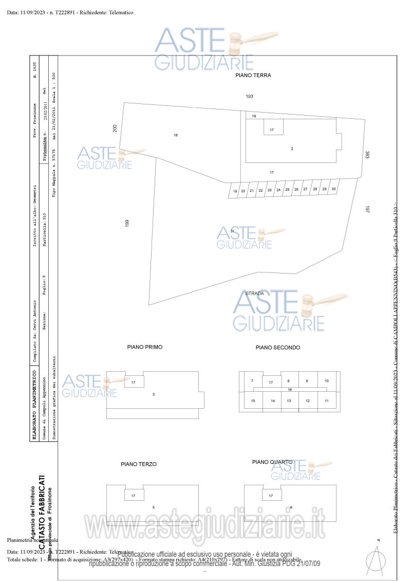 Planimetria del bene