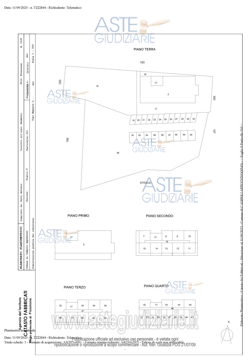 Planimetria del bene