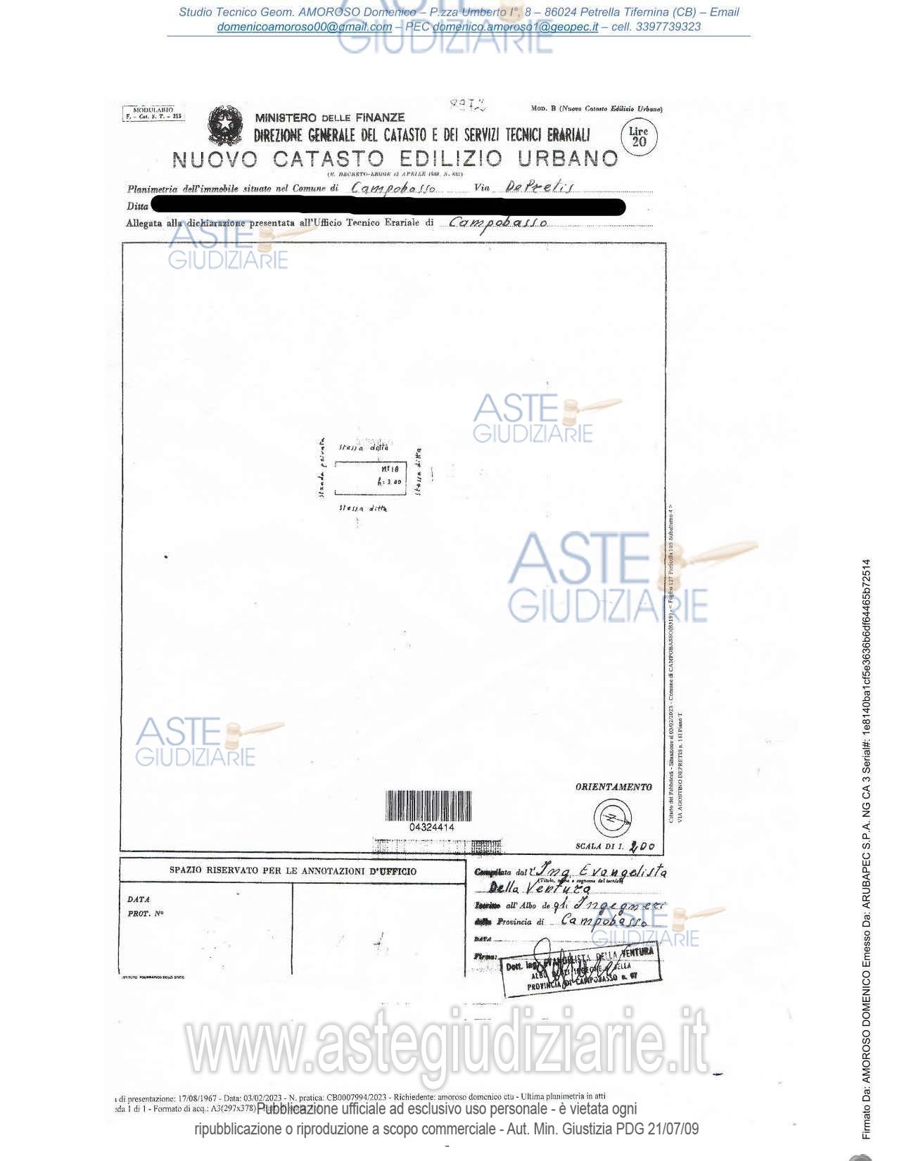 Planimetria del bene