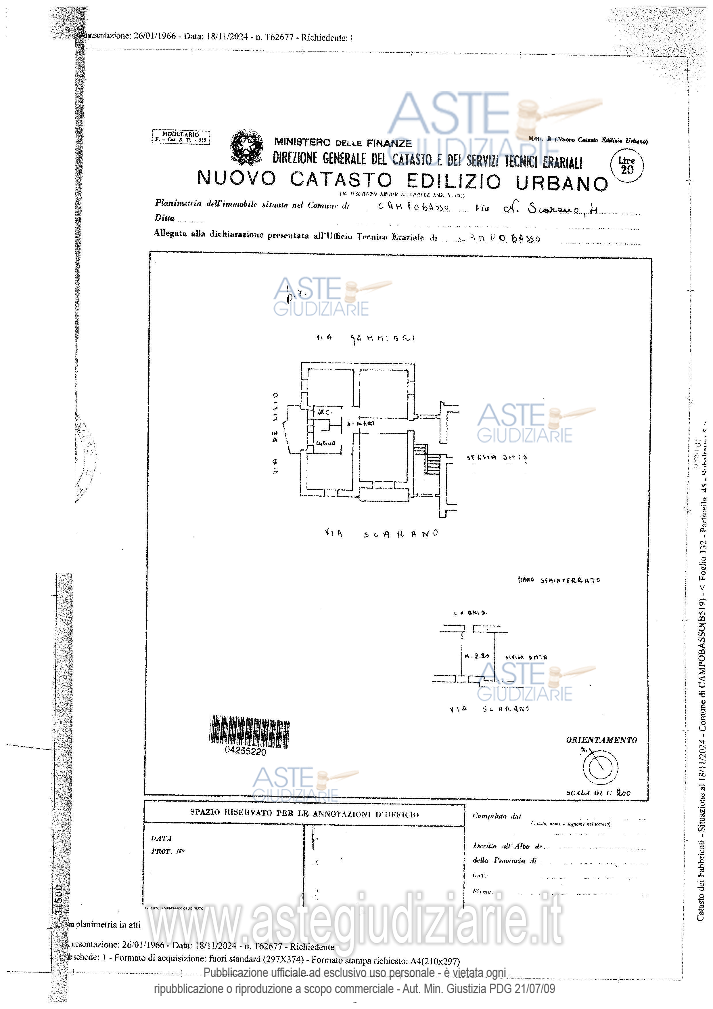 Planimetria del bene