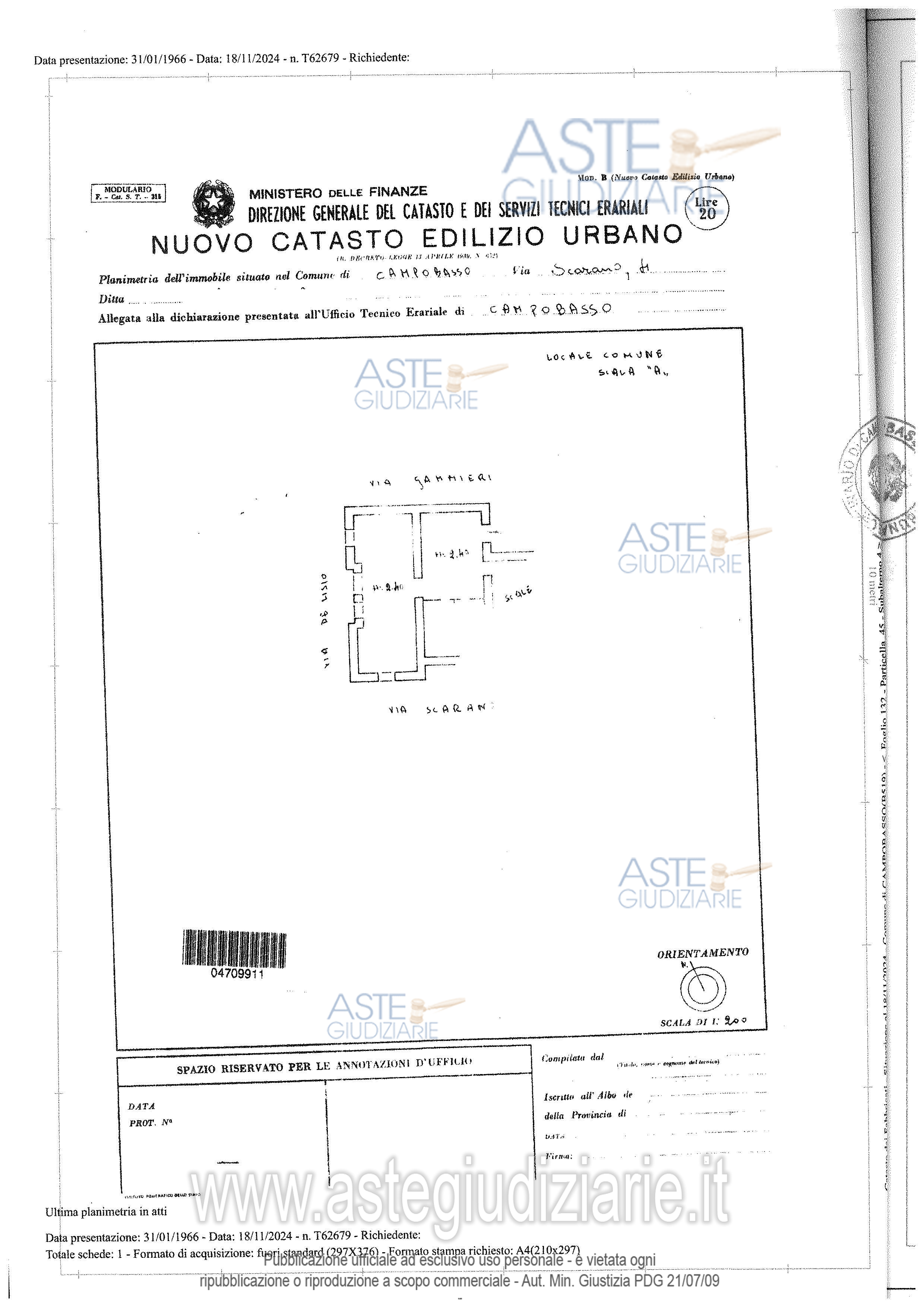 Planimetria del bene