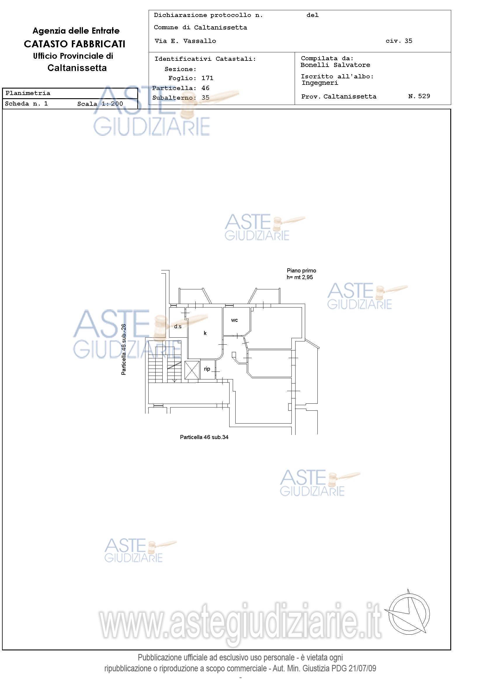 Planimetria del bene