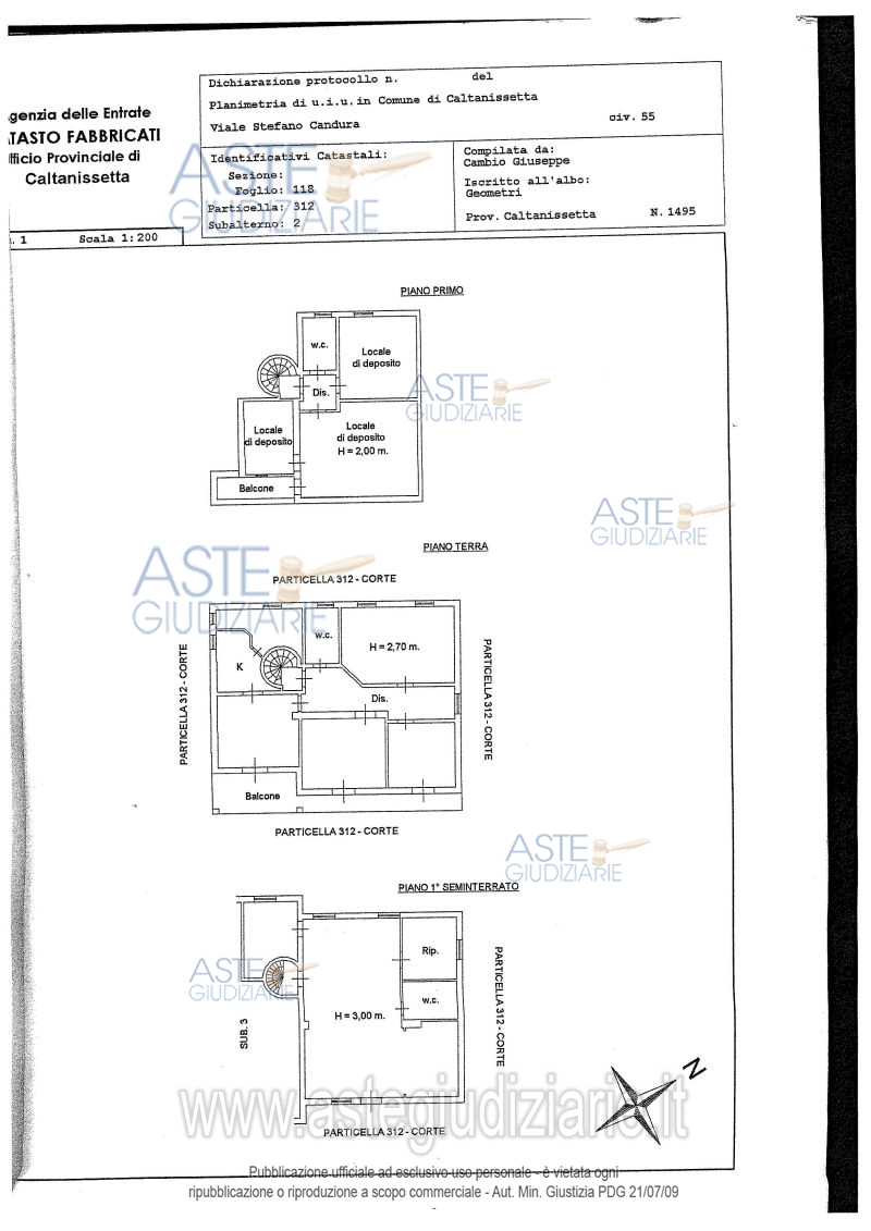 Planimetria del bene