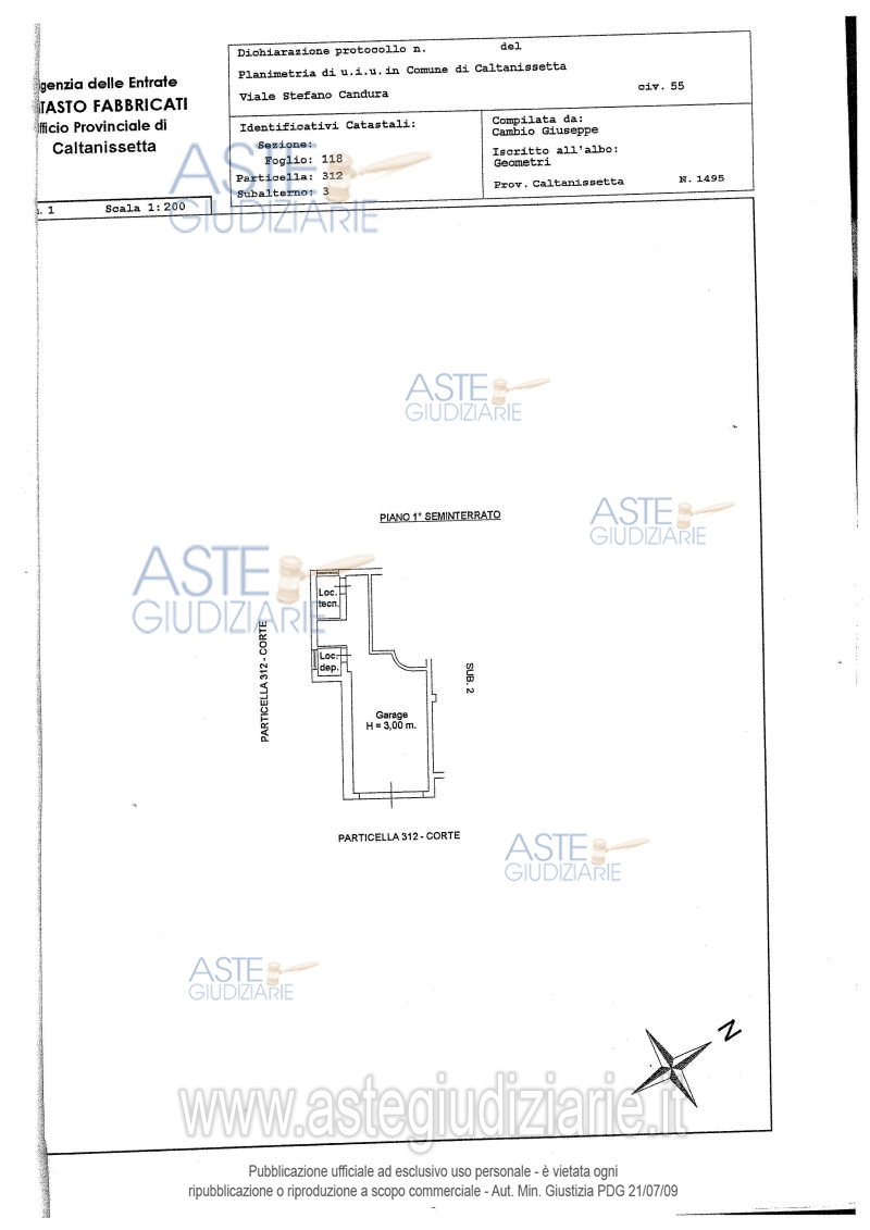 Planimetria del bene