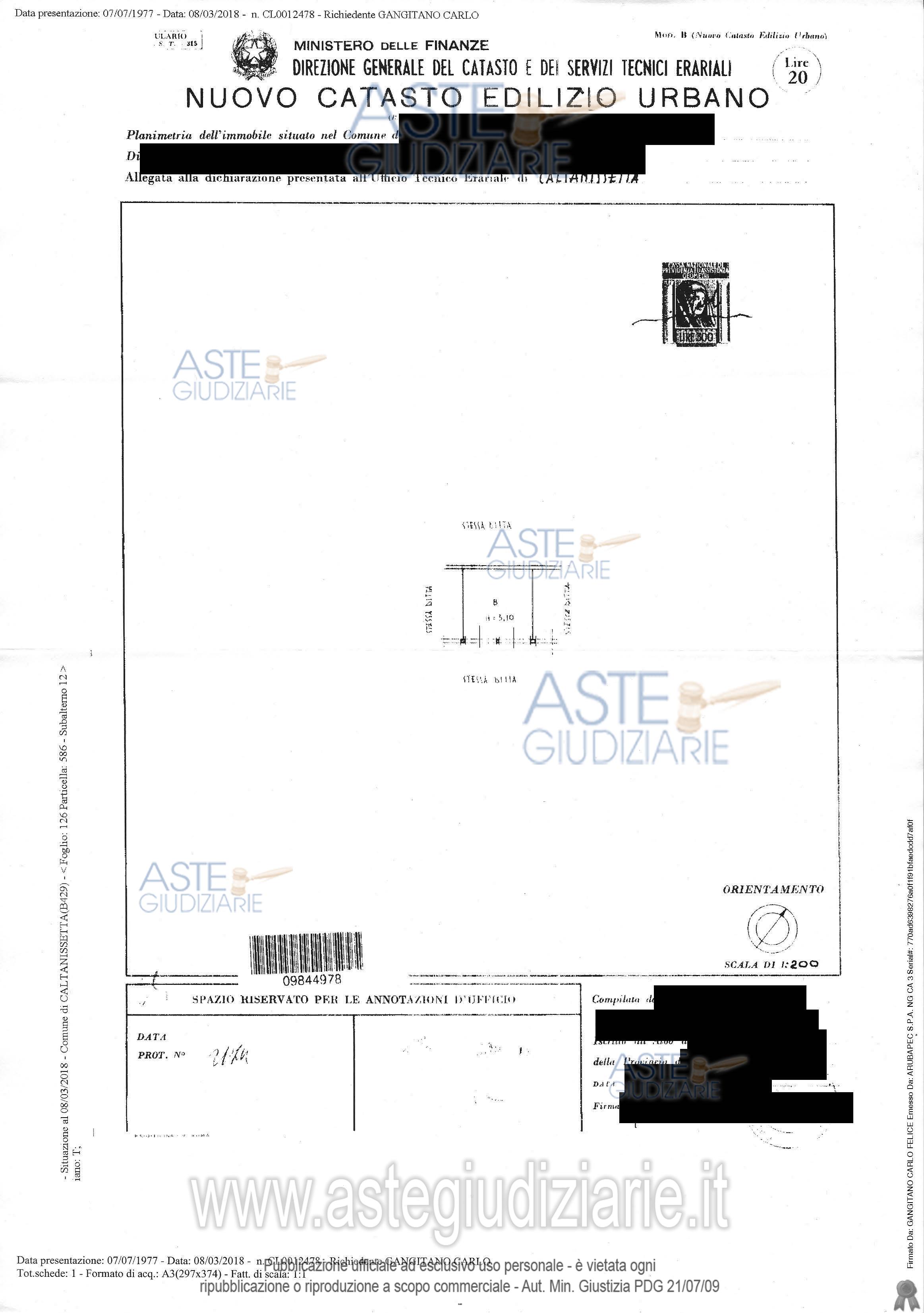 Planimetria del bene