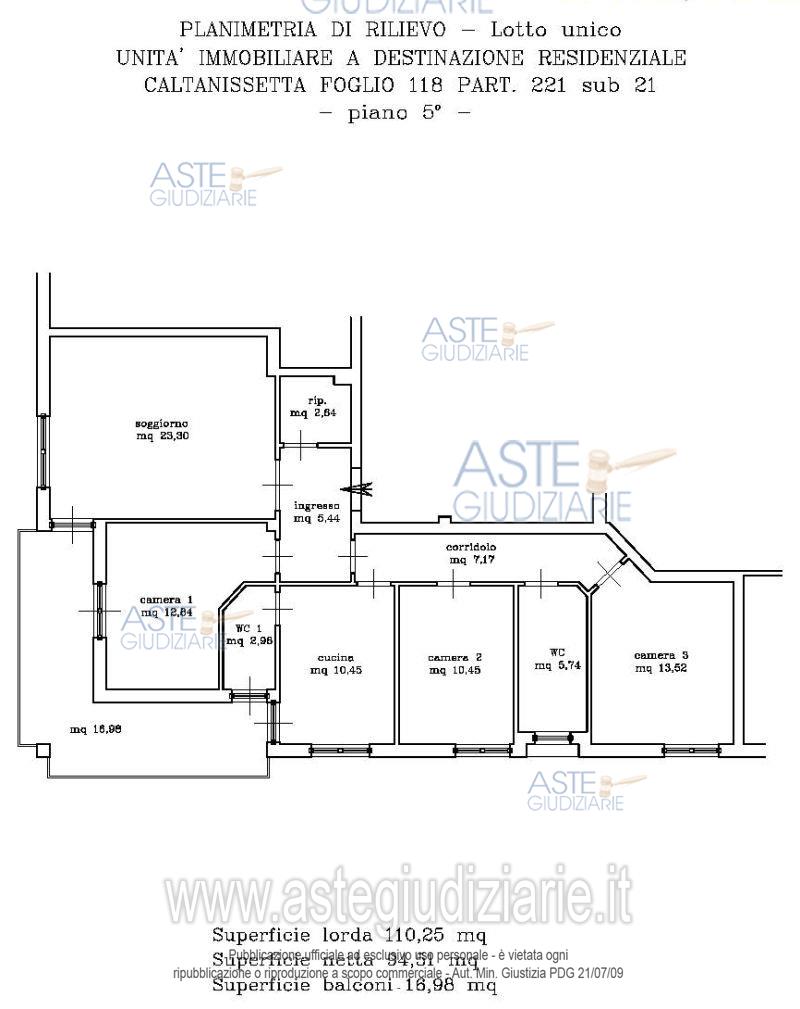 Planimetria del bene