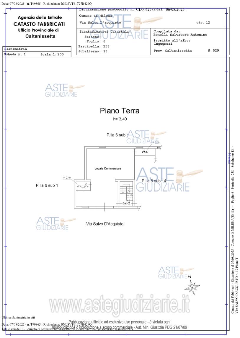 Planimetria del bene