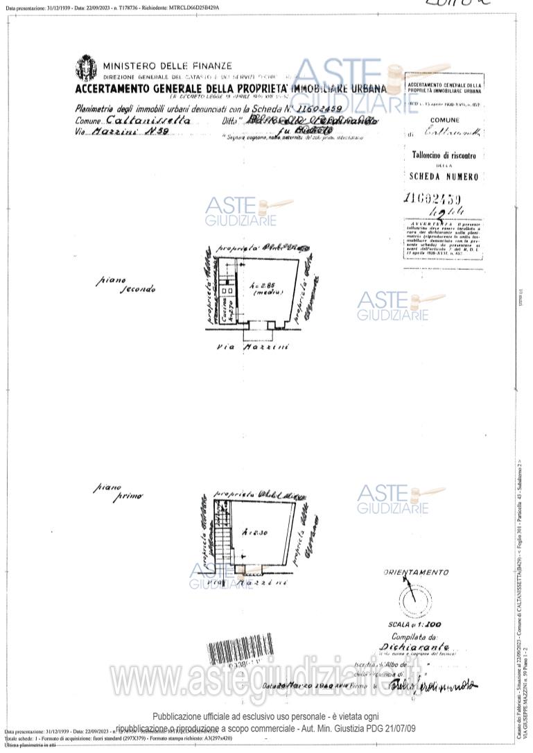 Planimetria del bene