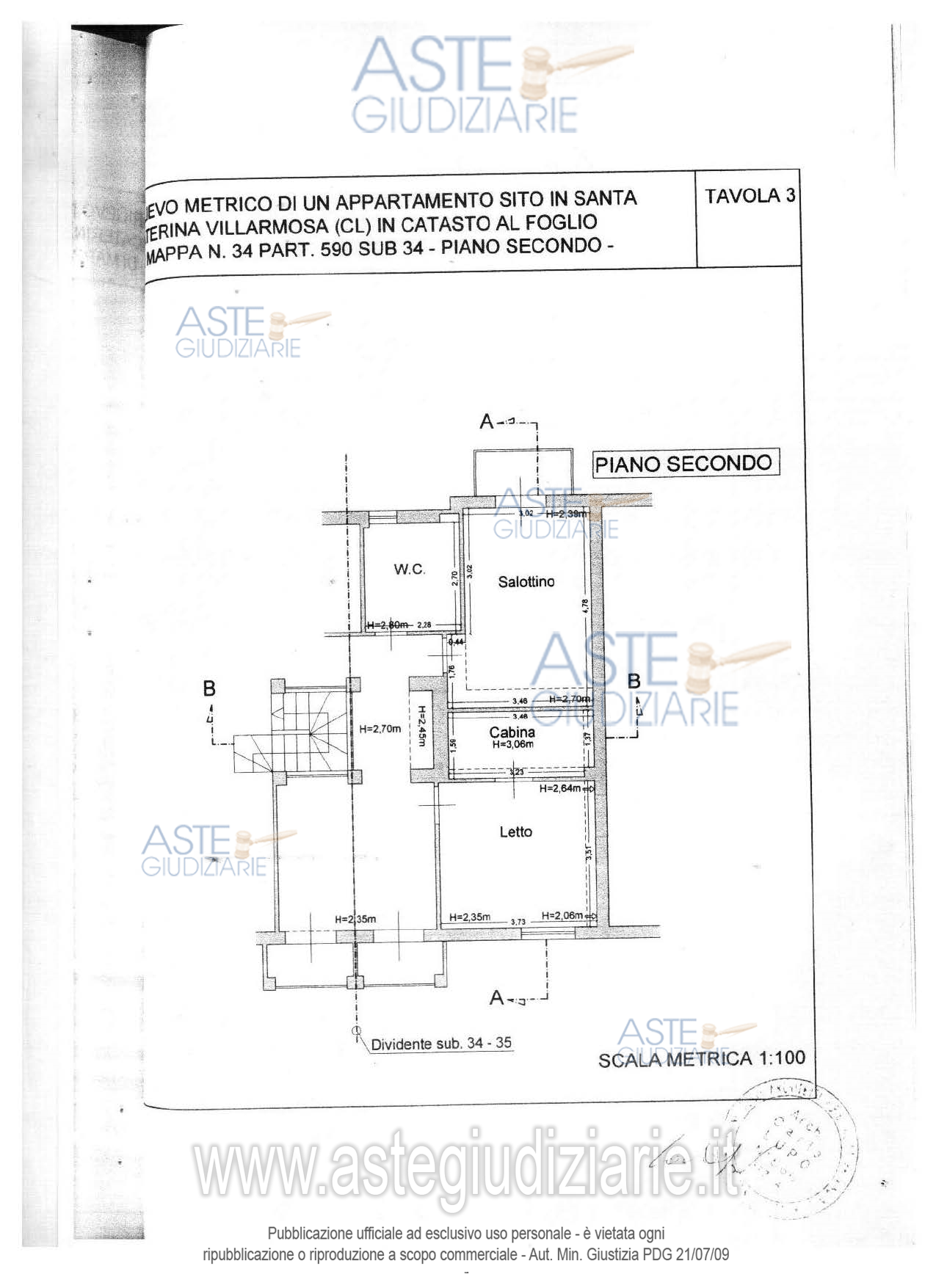 Planimetria del bene