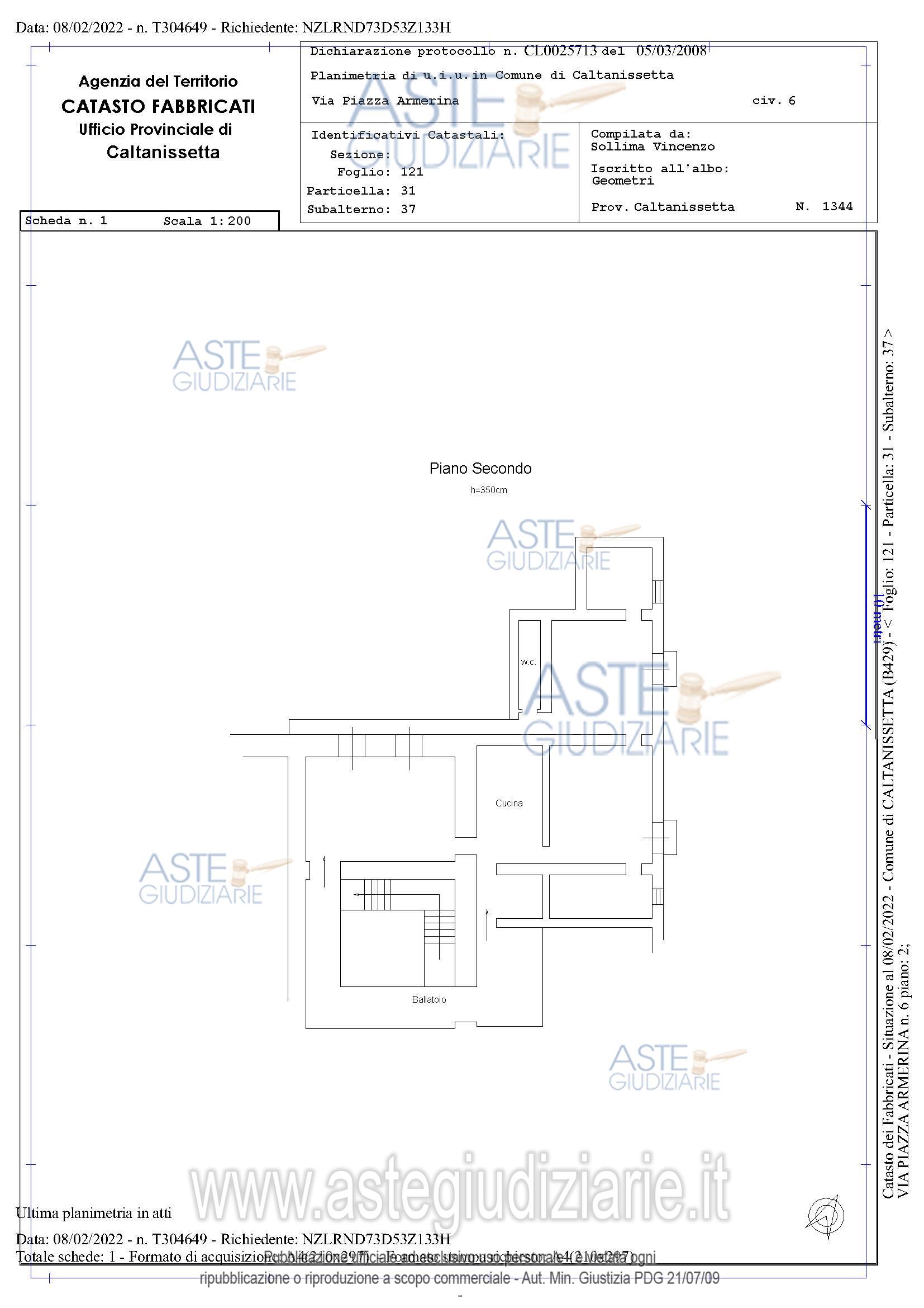 Planimetria del bene