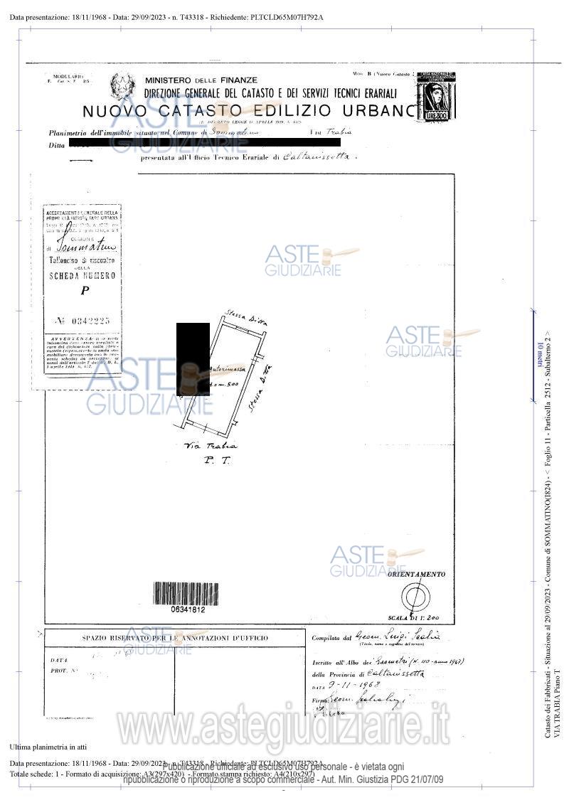 Planimetria del bene